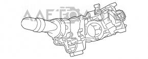 Comutatorul de sub volan stânga Toyota Prius V 12-17 sub PTF.