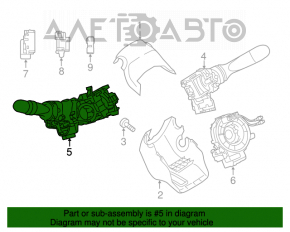 Comutatorul de sub volan stânga Toyota Prius V 12-17 sub PTF.