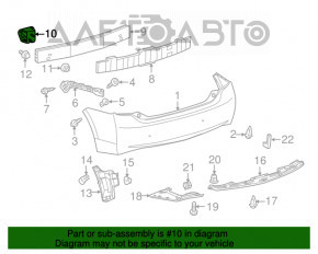 Клык усилителя заднего бампера левый Toyota Prius 30 10-15 USA