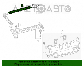 Capacul portbagajului superior al ușii Toyota Prius 30 10-15 negru