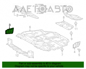 Protecția arcului motorului lateral dreapta pentru Toyota Prius 30 10-15, nou, original OEM.