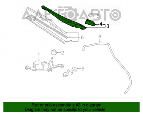 Frânghie spate a ștergătorului Toyota Prius 30 10-15