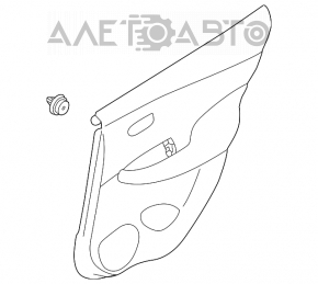 Capacul ușii, cartela din spate stânga Nissan Leaf 13-17 negru, cotiera textilă.