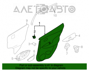 Capacul usii, cartela din spate stanga Nissan Leaf 13-17 piele neagra.