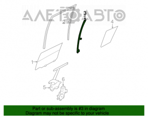 Направляющая стекла двери задней правой Nissan Leaf 11-12