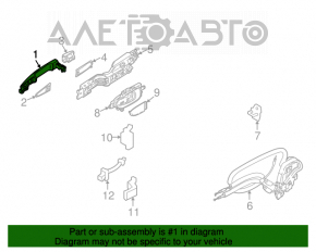Ручка двери внешняя задняя правая Nissan Leaf 11-12