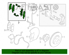 Plăcuțe de frână față Nissan Leaf 11-17