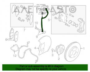 Furtun de frână față stânga Nissan Leaf 11-17