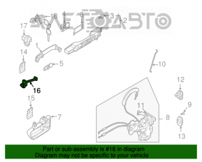 Limitatorul ușii din față stânga Infiniti FX35 FX45 03-08