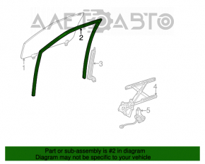 Уплотнитель стекла передний правый Lexus RX300 98-03