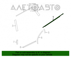 Молдинг дверь-стекло центральный задний правый Nissan Rogue 07-12