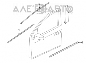 Moldură ușă-sticlă față centrală stânga Nissan Rogue 07-12