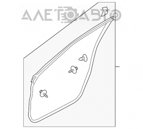 Уплотнитель двери передней правой Nissan Rogue 07-12