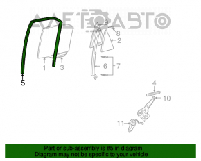 Garnitură de etanșare a geamului din spate dreapta Toyota Camry v30 2.4