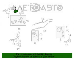 Capac maner usa spate dreapta Toyota Camry v50 12-14 SUA