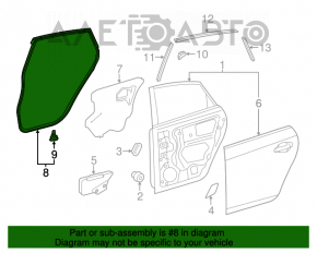 Garnitura ușii din spate stânga Toyota Prius 30 10-15