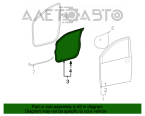 Garnitura ușii din față dreapta pentru Toyota Sienna 04-10