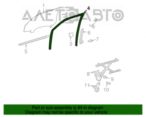 Garnitură de etanșare a geamului față dreapta Toyota Sienna 04-10