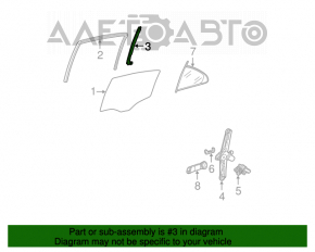 Направляющая стекла двери задней правой Mercedes W211