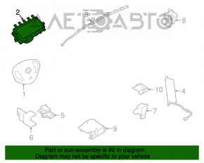 Airbag-ul pasagerului din bordul Nissan Leaf 13-17.