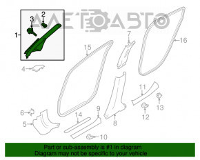 Capacul amortizorului din față dreapta Nissan Leaf 11-12 gri.