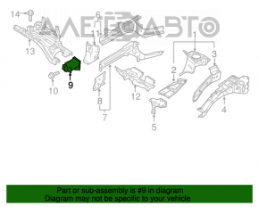 Grila amplificatorului de bara fata dreapta Nissan Leaf 11-12 nou.