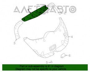 Capacul portbagajului superior al usii Nissan Leaf 13-17