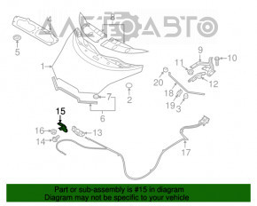 Capota de blocare a capotei Nissan Leaf 13-17