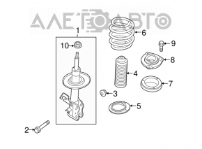 Suportul frontal dreapta Nissan Leaf 11-17