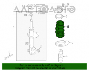 Arcul de suspensie frontal stânga Nissan Leaf 11-17, rigiditate 2, portocaliu-alb