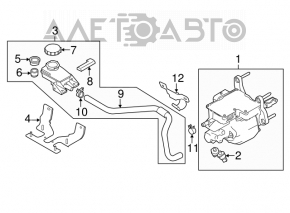 Cilindrul principal de frână cu amplificator de vid asamblat Nissan Leaf 11-12