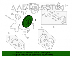 Placă de frână spate dreapta Nissan Leaf 11-17 290/16mm