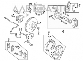 Placă de frână spate dreapta Nissan Leaf 11-17 290/16mm