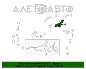 Mecanismul manetei ușii din față dreapta pentru Subaru Forester 08-13 SH.