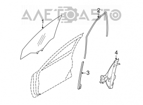 Geamul ușii din față stânga a Subaru Forester 08-13 SH