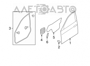 Garnitura portiera dreapta fata Subaru Forester 08-13 SH nou original OEM