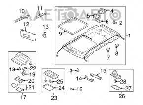 Ручка потолка левая Subaru Forester 08-13 SH серая