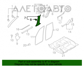 Накладка центральной стойки нижняя правая Subaru Forester 08-13 SH черная