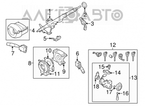 Blocarea de aprindere a Subaru Forester 08-13 SH cu cheie