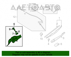 Trapezul de gardieni cu motor spate pentru Subaru Forester 08-13 SH are carcasă spartă.