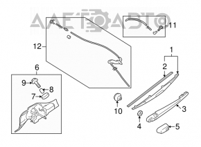 Trapezul de gardieni cu motor spate pentru Subaru Forester 08-13 SH are carcasă spartă.