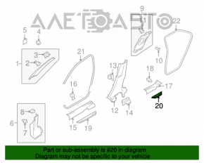 Capacul pragului din spate stânga exterior Suzuki Kizashi 10-15