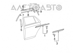 Накладка двери нижняя задняя правая Toyota Avalon 05-10 новая