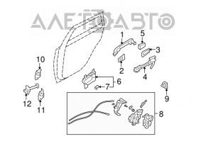 Mânerul ușii exterioare din spate dreapta pentru Subaru Forester 08-13 SH.