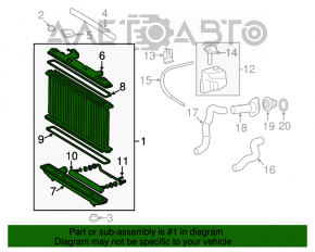 Radiatorul de răcire a apei pentru Toyota Camry v40 hibrid