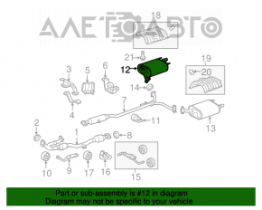 Silentiozorul partea din spate cu teava dreapta pentru Toyota Camry v40 3.5