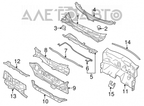 Grila stergatoarelor din plastic pentru Nissan Leaf 13-17