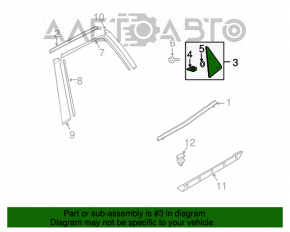 Capac triunghiular pentru ușa din spate stânga Mazda CX-7 06-09