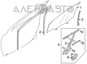 Geam electric cu motor, față stânga, Suzuki Kizashi 10-15