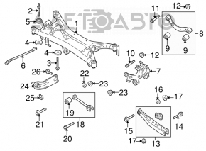 Maneta superioară transversală din spate stânga pentru Suzuki Kizashi 10-15 FWD